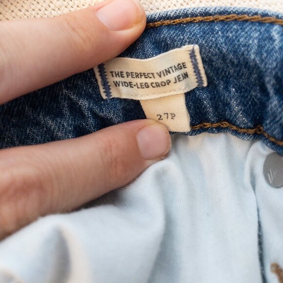 Madewell Perfect Vintage Wide-Leg Crop Jeans 27P High Rise Light Wash Denim - Picture 5 of 6